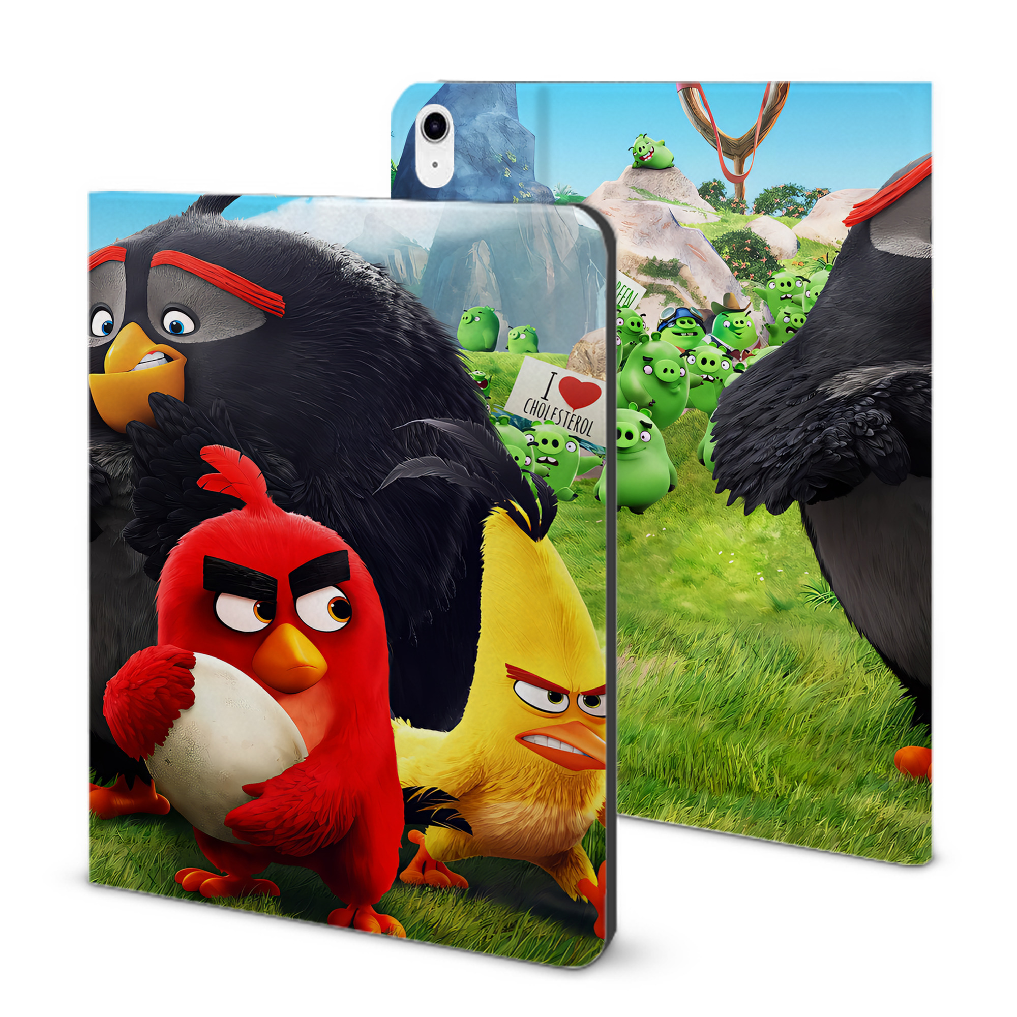 （画像用） Angry Birds アングリーバード IPad ケース ブック型 PUレザー TPU 耐衝撃 軽量 薄型 ペン収納なし 全面保護 IPad 各モデル対応